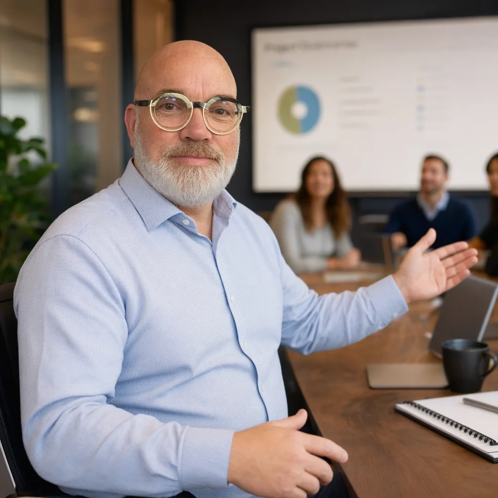 Johan Verhees leidt een AI-workshop voor productieteam