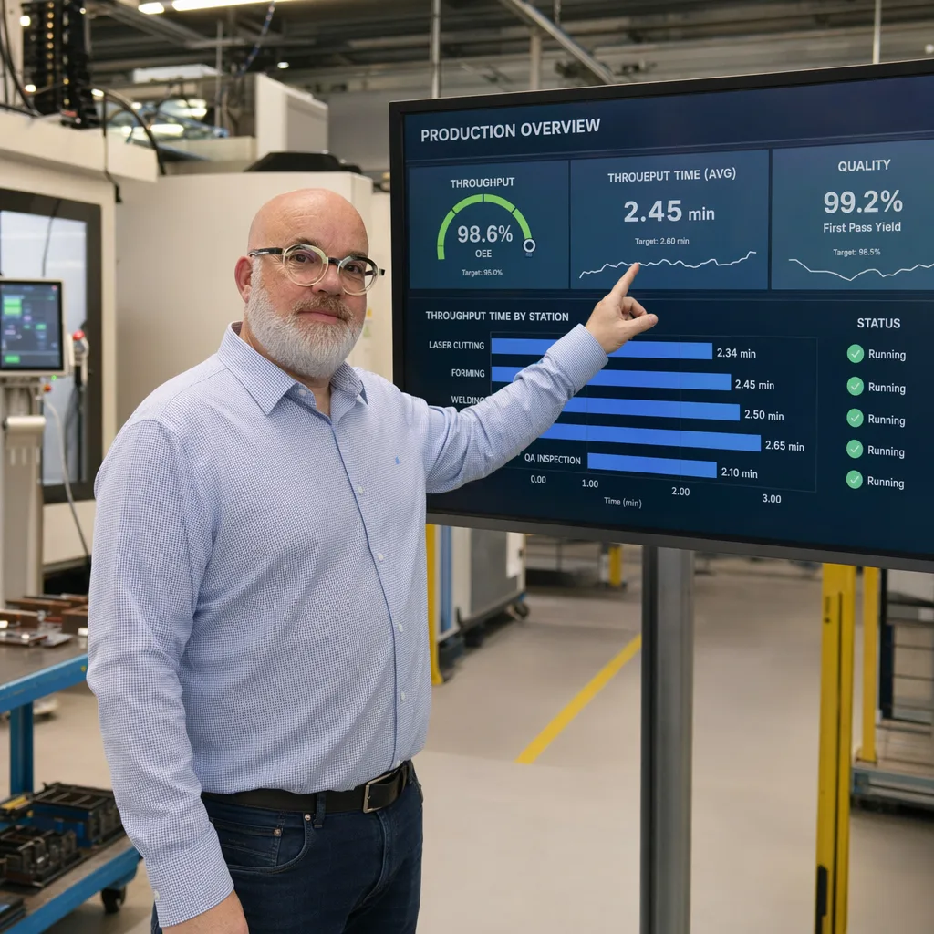 Johan Verhees op de werkvloer van een productiebedrijf